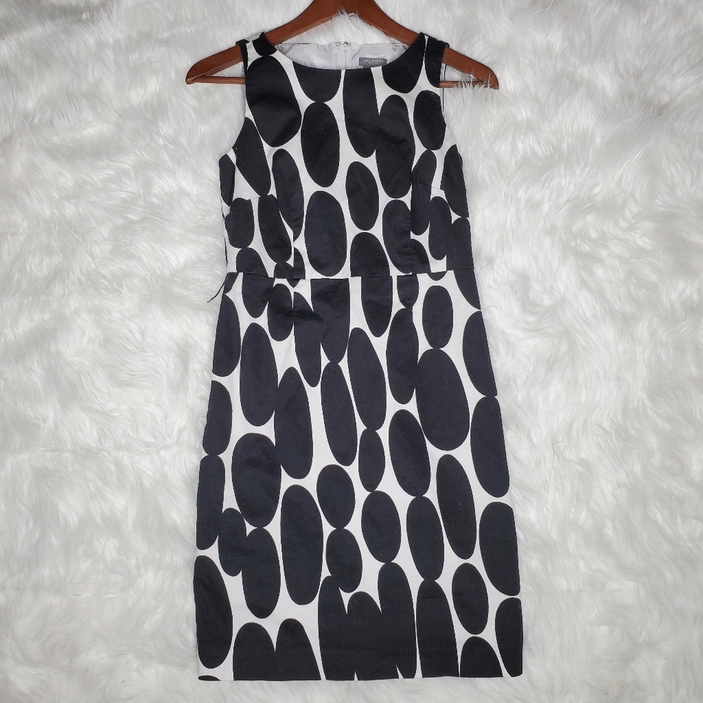 Ann Taylor Black White Large Dots Dress